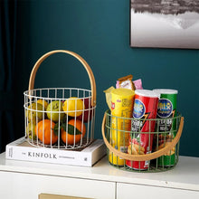 Load image into Gallery viewer, Multipurpose Iron Basket with Wooden Handle
